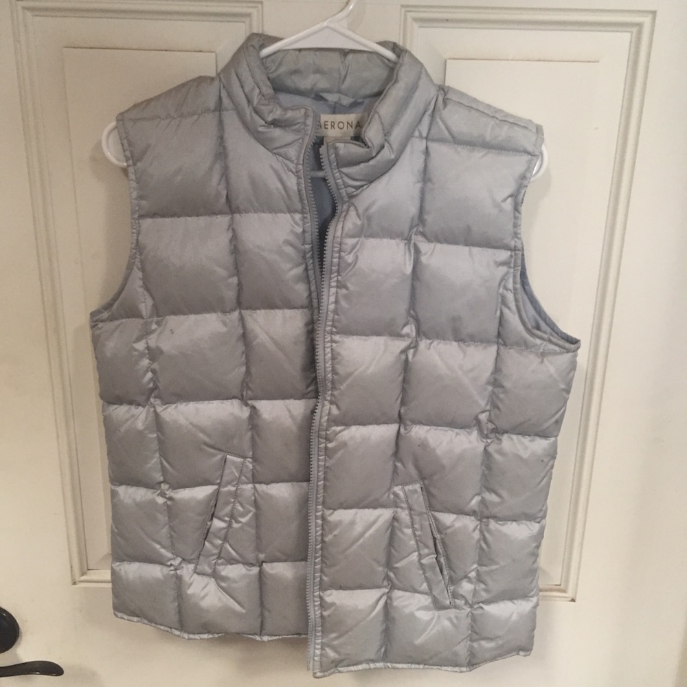 Silver puffy vest
